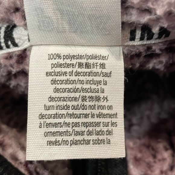 PINK Victorias Secret- Sherpa Pullover 1/4 Zip Front Pocket Purple White- Size M - Picture 4 of 7